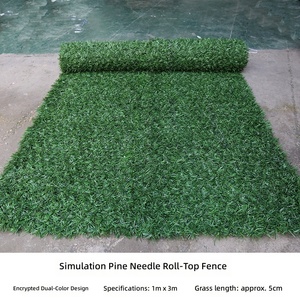 Paneles de setos de agujas de pino artificiales de grado comercial, resistentes a los rayos UV y al fuego, para cercas exteriores, sitios de construcción y decoración de jardines. - Product Image 2