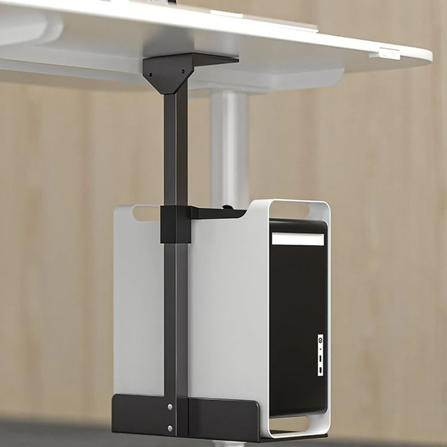 Hanging Desktop CPU Holder Under Desk Suspended Tray Office Computer Case Bracket Heavy Duty Space Saving