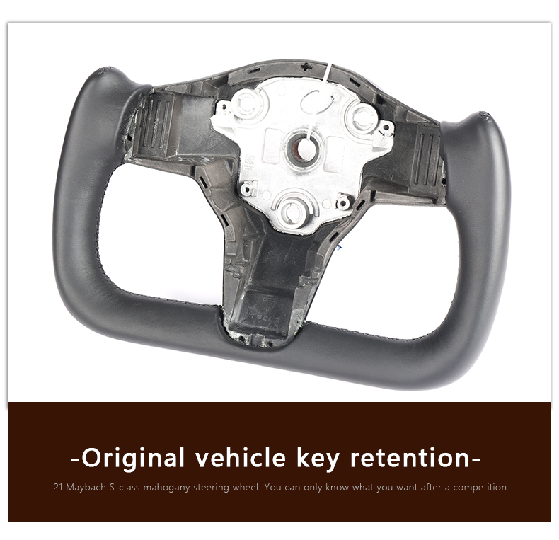 For Tesla Model 3 Yoke S X Model Y Carbon Fiber Leather Car Steering Wheel