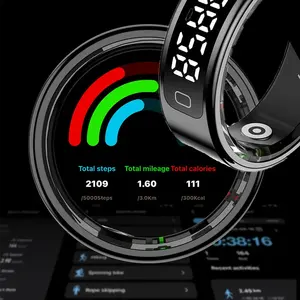 2026 r11c स्टेनलेस स्टील स्मार्ट रिंग पुरुषों महिलाओं ने स्क्रीन स्वास्थ्य रिंग हार्ट रेट स्लीप मॉनिटर वाटरप्रूफ - Product Image 5