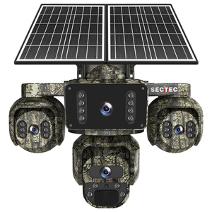 Caméra de sécurité solaire 4G PTZ 20MP à 4 objectifs AOV, vision nocturne, design camouflage, enregistrement 24/7, détection IA, étanche IP66 - Product Image 1