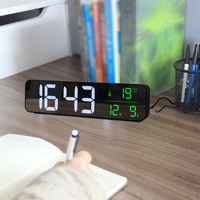 Horloge de bureau LED à gradation automatique, horloge murale électronique, capteur de lumière intelligent, horloge numérique pour bureau, maison, salle de bain, extérieur