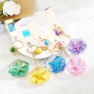 Wholesale Promotional Gift Sea Shell Epoxy Design Acrylic Charms Key Liquid Acrylic <strong>Keychain</strong> - Product Image 1