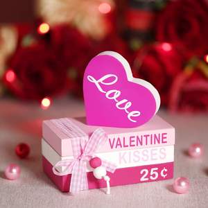 Décoration de plateau à étages en bois de style bohème Chunful pour Noël, mini pile de livres, pastèque, citron, faux bois, citrouille d'automne - Product Image 6