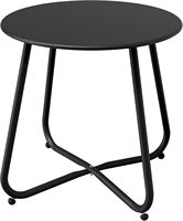Table basse moderne en métal de conception européenne avec rangement, légère, pour salon, chambre, bureau à domicile et utilisation en extérieur (noir)