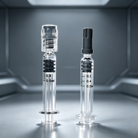 Siringa in Vetro Versatile da 0,5 ml con Attacco Luer Slip, Iniettore con Stantuffo in Plastica Graduato per Oli ad Alta Viscosità e Raffinerie di Laboratorio