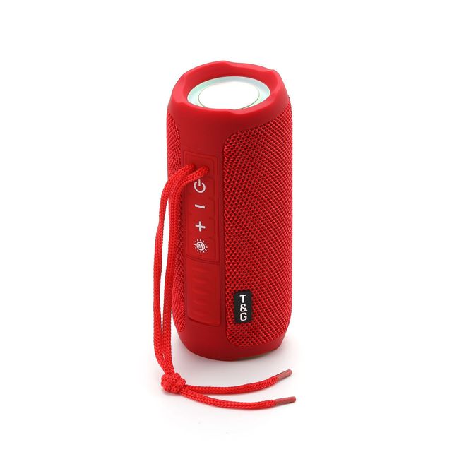 Portable Waterproof Bluetooth Speaker with LED Light, Wireless Outdoor Stereo Speaker, TF Card USB FM Radio Support,