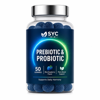 SYC BIO Gommes prébiotiques et probiotiques Douceur et Confort 50 unités Framboise Bleue Vente en Gros Marque Privée OEM ODM Approvisionnement en Vrac
