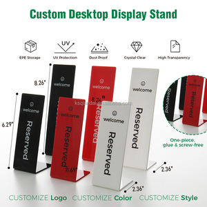 Support de Table Pliant en Acrylique Transparent de Luxe OEM pour Panneau de Table, Présentoir en Acrylique pour Magasin, Boutique, Restaurant - Product Image 2