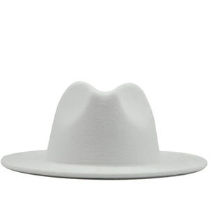 Chapeau Fedora SOLPOP pour femmes et hommes, à large bord, en <span class=keywords><strong>feutre</strong></span> polyester, style jazz, pour soirées, patchwork, casquette élégante, style britannique et western - Product Image 1