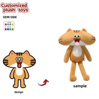 OEM ODM Jouet en peluche amusant chat à grosse tête, langue sortie, motif tigré, pour décoration de canapé, lit, sommeil, cadeau d'anniversaire pour enfants