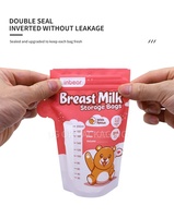 모유 저장팩 BPA 프리 이중 지퍼 레드형 보관팩
