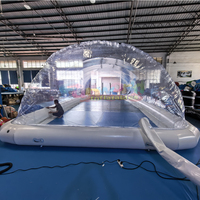 Couverture de piscine gonflable transparente de qualité supérieure pour usage commercial, certifiée CE, en PVC, construction durable, garantie 1 an