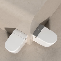 Toilette suspendue moderne une pièce cuvette de toilette murale en céramique sans rebord électrique Intelligent WC intelligent toilette suspendue au mur