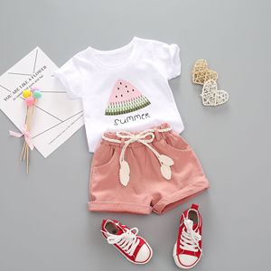 Conjuntos de ropa de Boutique para niños y niñas, ropa con Estampado de sandía de dibujos animados bonitos, verano, 2021 - Product Image 3