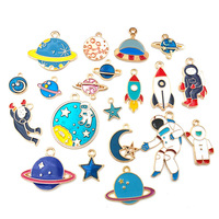 Collier et bracelet en alliage émaillé sur le thème de l'espace, vente en gros d'usine