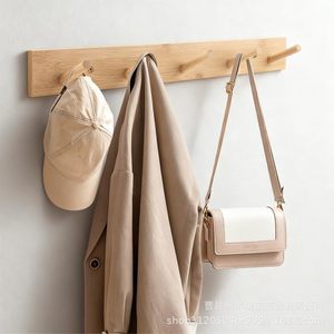 Solid <b>Wood</b> <b>Coat</b> <b>Hooks</b> 15.35in Wall Mounted Easy Install Clothing Organizer - Product Image 4