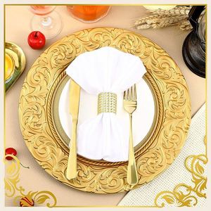 Platos de Presentación de Plástico Plateado de Lujo de 13 Pulgadas, Personalizados al por Mayor, para Bodas, Fiestas y Banquetes, Multifuncionales - Product Image 6