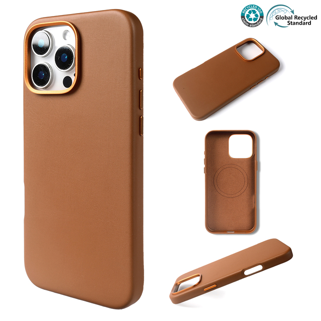 Sustainable Plant Leather Phone Case for iPhone 13 14 15 16 17 Pro Max Premium Eco Friendly Anti-Drop Protective Cover