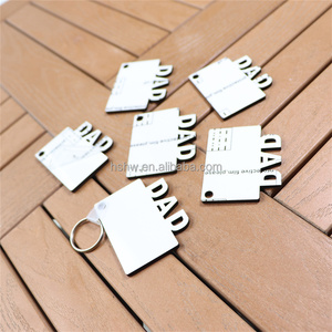 MDFSUB 50*60mm Porte-clés vierges en MDF double face pour sublimation, cadeau de la Fête des Pères pour <span class=keywords><strong>papa</strong></span> avec film protecteur - Product Image 1