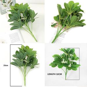 Hojas <span class=keywords><strong>Decorativas</strong></span> <span class=keywords><strong>Artificiales</strong></span> de Seda <span class=keywords><strong>para</strong></span> Bodas, Hojas de <span class=keywords><strong>Plantas</strong></span> <span class=keywords><strong>Artificiales</strong></span> Siempre Verdes, Ramillete de Hojas de Bonsái <span class=keywords><strong>para</strong></span> Uso en Interiores y Exteriores - Product Image 2