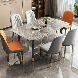 Ucuz restoran mobilya mermer taş Metal lüks <span class=keywords><strong>Modern</strong></span> mutfak otel kullanımı zarif dekoratif yemek masası seti - Product Image 1