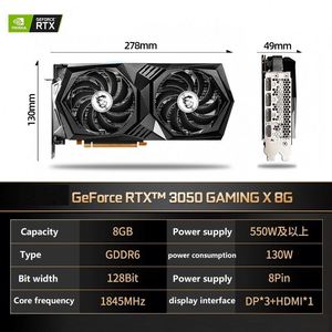 Carte graphique RTX 3050 Gpu neuve en gros d'usine, marque Colorful, modèle <span class=keywords><strong>MS</strong></span>-I RTX 3050 GAMING X 8G DDR6 AS/US, vente chaude - Product Image 4