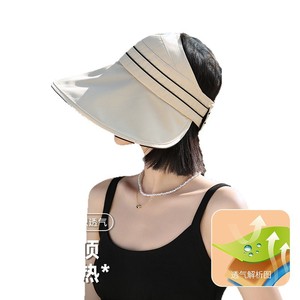 Sombrero de pescador a rayas negras con ala ancha, protección UV, plegable, para verano, viajes al aire libre y ciclismo - Product Image 5