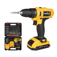 Perceuse à percussion sans fil 21V Li-ion 3Ah, moteur sans balais, perçage max. 30mm, kit d'outils multifonction rechargeable et portable