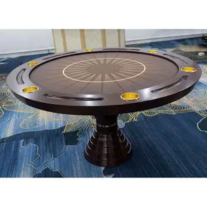 Personalizado Luxo Alta Qualidade Tiger Claw Bottom Texas Round Poker Table Adequado para Casinos