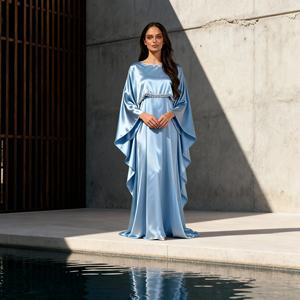 Robe Abaya Élégante en Polyester Perlé de Luxe Personnalisée pour Femmes Musulmanes Vente en Gros Occasion du Soir - Product Image 2