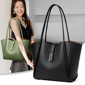 Borsa Tote in Pelle PU per <span class=keywords><strong>Donna</strong></span>, Grande Capacità, Impermeabile, Borsa di Lusso a Spalla e Sottobraccio - Product Image 1