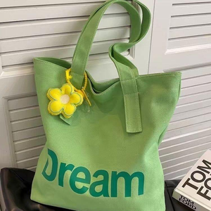 Bolsa de Mano de Lona de Algodón Negra Simple y Linda de Gran Capacidad con Logotipo Personalizado, Bolsa de Compras - Product Image 1