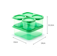 Boîte alimentaire en plastique PP, ensemble de 4 boîtes à lunch, mini boîte de conservation de la fraîcheur des aliments avec couvercle, accessoires de cuisine