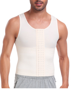 Gilet amincissant <span class=keywords><strong>pour</strong></span> homme, gaine de compression ventre plat, <span class=keywords><strong>corset</strong></span> ajustable à crochets - Product Image 4
