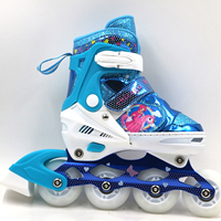 Professionnel extérieur Freestyle clignotant lumière patins à roues alignées bleu PU roue sur châssis en aluminium prix usine rouleau chaussures à roues alignées