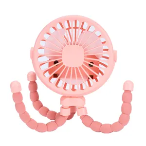 Cochecito multifuncional para niños, mini ventilador portátil con carga USB, pequeño ventilador Octopus