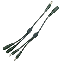 Cable divisor de alimentación en Y para CCTV de 12V 24V, 1 a 2 vías, con conectores de barril DC 5.5x2.1mm y 5.5x2.5mm para cámaras de seguridad y tiras LED