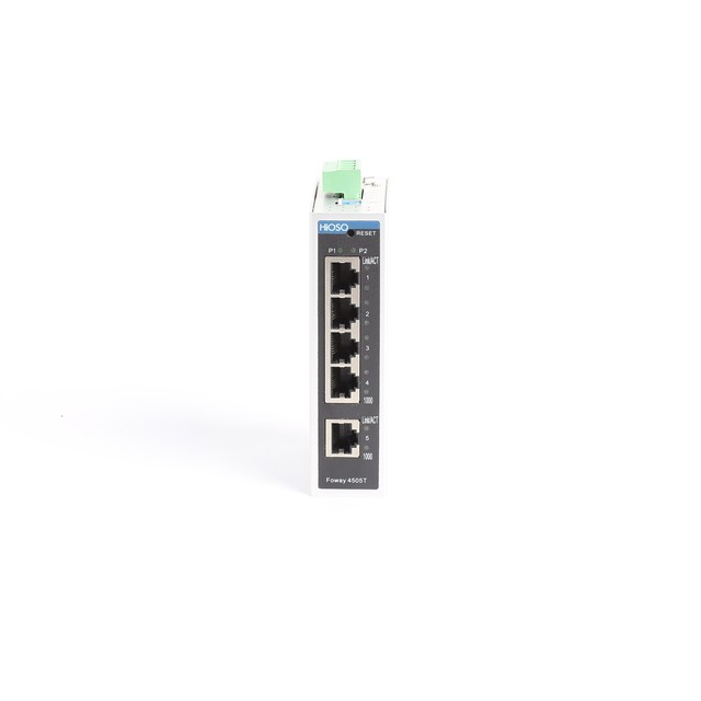 Gigabit Industrial Ethernet Switch DIN Rail 5 RJ45 Ports 10/100/1000Mbps with SNMP QoS Stackable Function