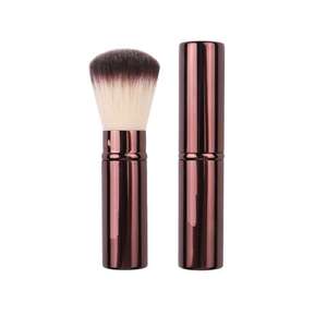 Brocha de maquillaje extensible portátil con mango de metal y cerdas sintéticas para aplicación de maquillaje - Product Image 1