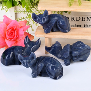 Vente en gros d'usine : Animaux en cristal naturel, sculpture de chat Sphynx, chat en cristal Reiki pour la décoration - Product Image 1