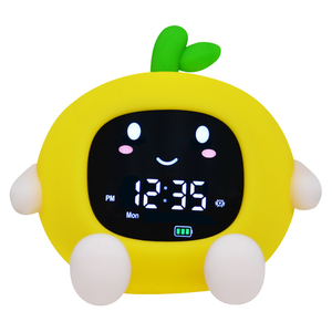 Lámpara de decoración de cabecera Digital para niños de silicona afrutada portátil, reloj despertador de aprendizaje para niños con luz nocturna - Product Image 3