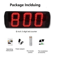 Pantalla digital de dígitos de 6 pulgadas Contador LED Personas al aire libre Flujo de visitantes Días Cuenta hasta 999 Sistema de conteo regresivo