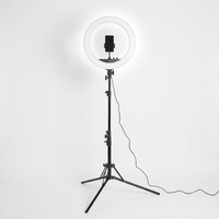 Simock Éclairage photographique 55W 18 pouces, Anneau lumineux en plastique avec trépied, Kit de vlogging à intensité réglable, Lampe de sol LED pour TikTok, Extensions de cils