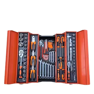 Boîte à outils pliable à trois couches en fer, ensemble combiné de 85 pièces, jeu de douilles pour réparation de machines, pour l'organisation et les travaux de réparation - Product Image 1