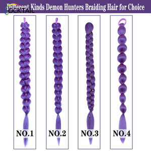<span class=keywords><strong>K</strong></span>-Pop Thợ Săn Quỷ Màu Tím Bện Tóc, Phong Cách Khác Nhau Tự Làm Cosplay Bện Tóc Đuôi Ngựa - Product Image 2