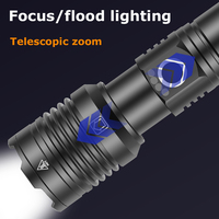 Lampe torche tactique haute puissance Helius P50 rechargeable avec affichage numérique, zoom télescopique, étanche IP65, pour la chasse en extérieur