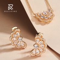 Rochime Precious Lace Edge Stud Boucles d'oreilles en argent sterling 925 plaqué rhodium cubique zircone bijoux pour femmes