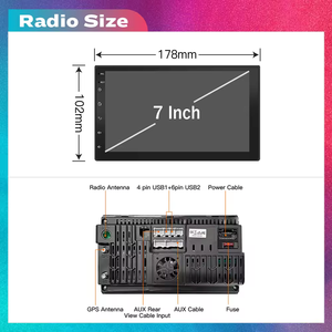 Radio Mobil Multimedia <span class=keywords><strong>Android</strong></span> 7 Inch <span class=keywords><strong>2</strong></span> <span class=keywords><strong>Din</strong></span> Layar Sentuh <span class=keywords><strong>2</strong></span>.5D Octa Core, Pemutar Video Universal Stereo Carplay - Product Image 4