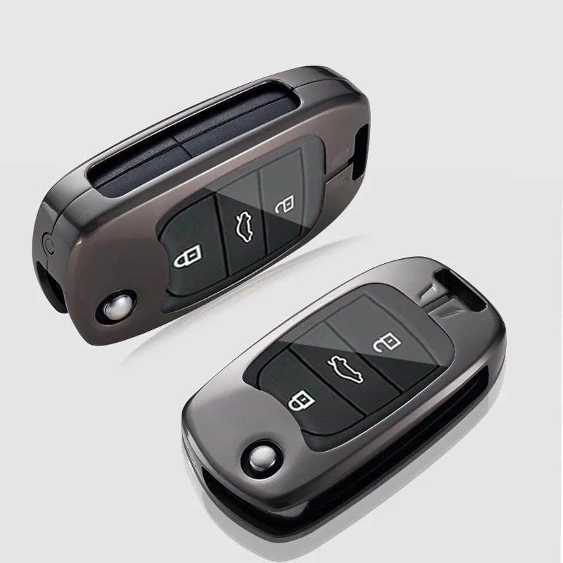 Zinc Alloy leather Car Key Cover for SGMW Wuling HongGuang S Macro Light S1 Auto Flip Folding Key Case